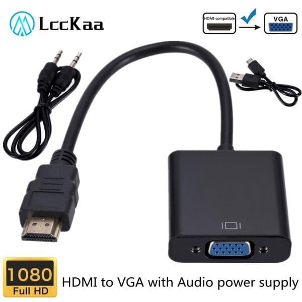 מתאם חיבור HDMI ל VGA. נועד לחיבור מושלם בין המחשב נייד לצג חיצוני