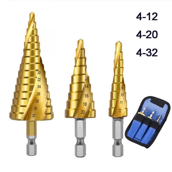 סט מקדחי קונוס לברזל ועץ