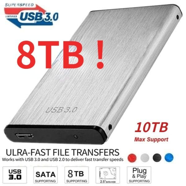 דיסק נייד מהיר בגדלים של 1TB 2TB 4TB 8TB  – פתרון מושלם לגיבוי והעברת נתונים