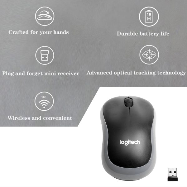 עכבר אלחוטי לוגיטק. Logitech M185 Wireless Mouse